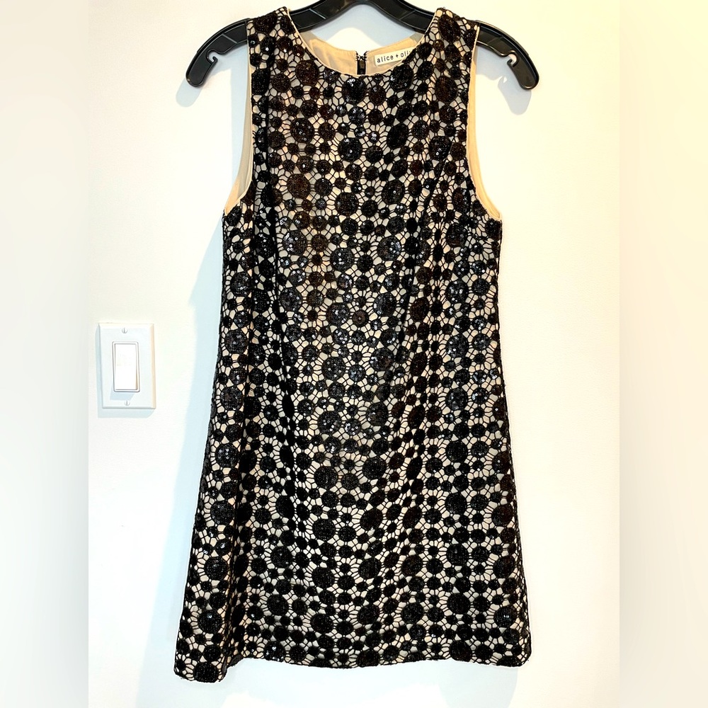 Alice + Olivia beaded sequin dress, women's size 4